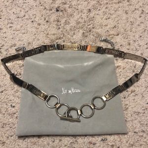 Moschino silver tone chain belt